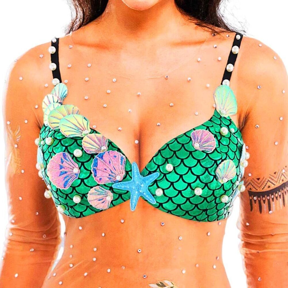7269 Starfish Mermaid Costume Bra Top Shell Pearls Bikini Bra Summer Beach
